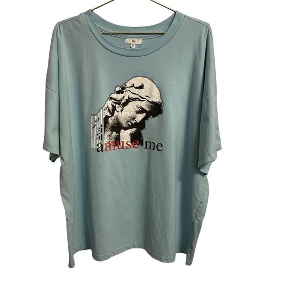 BP. "Amuse me" Artsy Tee Shirt Blue Size 3X - Picture 1 of 7